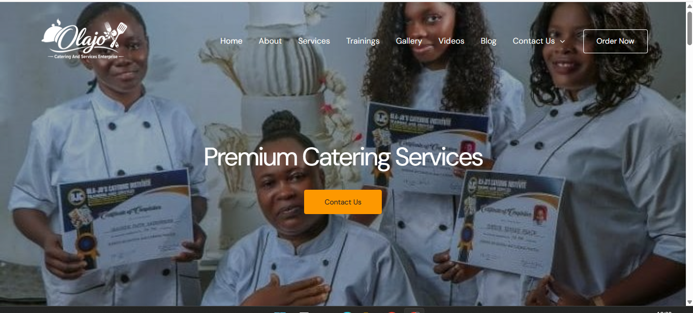 Olajo Catering website